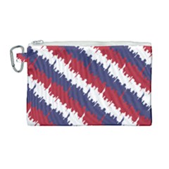 Ny Usa Candy Cane Skyline In Red White & Blue Canvas Cosmetic Bag (large) by PodArtist