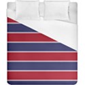 Large Red White and Blue USA Memorial Day Holiday Horizontal Cabana Stripes Duvet Cover (California King Size) View1