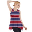 Large Red White and Blue USA Memorial Day Holiday Horizontal Cabana Stripes Side Drop Tank Tunic View1