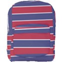 Large Red White and Blue USA Memorial Day Holiday Horizontal Cabana Stripes Full Print Backpack View1