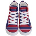 Large Red White and Blue USA Memorial Day Holiday Horizontal Cabana Stripes Kid s Hi-Top Skate Sneakers View1