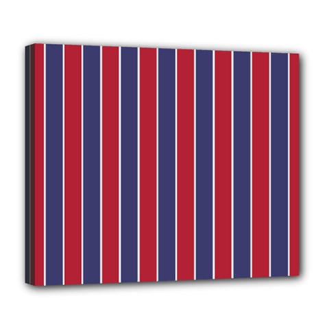 Large Red White And Blue Usa Memorial Day Holiday Pinstripe Deluxe Canvas 24  X 20   by PodArtist