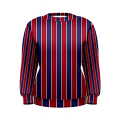 Large Red White And Blue Usa Memorial Day Holiday Pinstripe Women s Sweatshirt