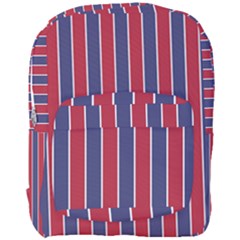 Large Red White And Blue Usa Memorial Day Holiday Pinstripe Full Print Backpack by PodArtist