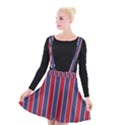 Large Red White and Blue USA Memorial Day Holiday Pinstripe Suspender Skater Skirt View1