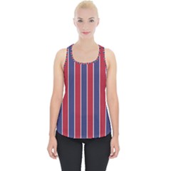 Large Red White And Blue Usa Memorial Day Holiday Pinstripe Piece Up Tank Top by PodArtist