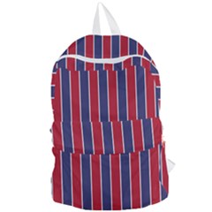 Large Red White And Blue Usa Memorial Day Holiday Pinstripe Foldable Lightweight Backpack by PodArtist