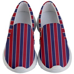 Large Red White And Blue Usa Memorial Day Holiday Pinstripe Kid s Lightweight Slip Ons