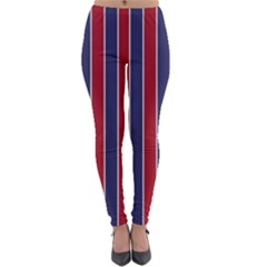 Large Red White And Blue Usa Memorial Day Holiday Pinstripe Lightweight Velour Leggings