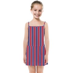 Large Red White And Blue Usa Memorial Day Holiday Pinstripe Kids Summer Sun Dress by PodArtist