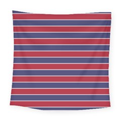 Large Red White And Blue Usa Memorial Day Holiday Pinstripe Square Tapestry (large) by PodArtist