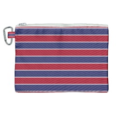 Large Red White And Blue Usa Memorial Day Holiday Pinstripe Canvas Cosmetic Bag (xl) by PodArtist