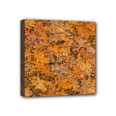 Leaves Motif Pattern Photo 2 Mini Canvas 4  X 4  by dflcprints