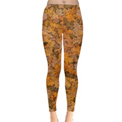 Leaves Motif Pattern Photo 2 Leggings  by dflcprints