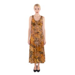 Leaves Motif Pattern Photo 2 Sleeveless Maxi Dress by dflcprints