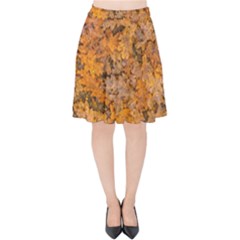 Leaves Motif Pattern Photo 2 Velvet High Waist Skirt by dflcprints