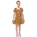 Leaves Motif Pattern Photo 2 Kids  Short Sleeve Velvet Dress View1