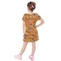 Leaves Motif Pattern Photo 2 Kids  Short Sleeve Velvet Dress View2