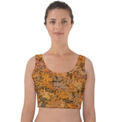 Leaves Motif Pattern Photo 2 Velvet Crop Top