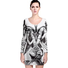 Devil Baphomet Occultism Long Sleeve Bodycon Dress by Sapixe