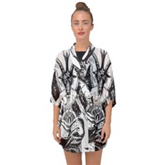 Devil Baphomet Occultism Half Sleeve Chiffon Kimono