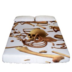 Skull Bone Skeleton Bones Fitted Sheet (queen Size) by Sapixe