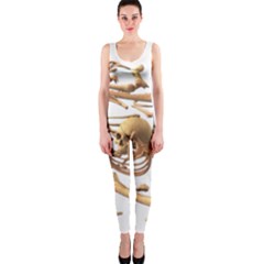 Skull Bone Skeleton Bones One Piece Catsuit by Sapixe