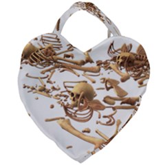 Skull Bone Skeleton Bones Giant Heart Shaped Tote by Sapixe