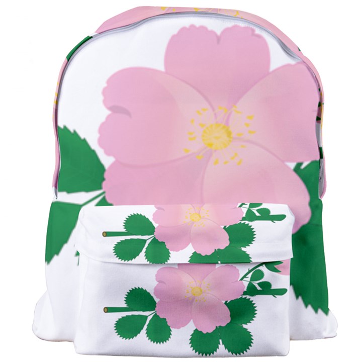 Rose Flower Briar Pink Flowers Giant Full Print Backpack