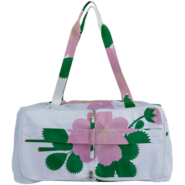 Rose Flower Briar Pink Flowers Multi Function Bag	