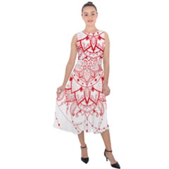 Mandala Pretty Design Pattern Midi Tie-back Chiffon Dress