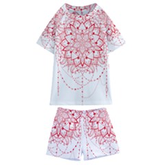 Mandala Pretty Design Pattern Kids  Swim Tee And Shorts Set by Sapixe