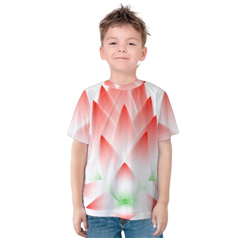 Lotus Flower Blossom Abstract Kids  Cotton Tee by Sapixe