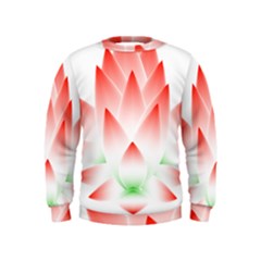 Lotus Flower Blossom Abstract Kids  Sweatshirt by Sapixe