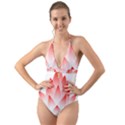 Lotus Flower Blossom Abstract Halter Cut-Out One Piece Swimsuit View1