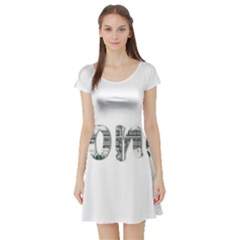 Word Money Million Dollar Short Sleeve Skater Dress by Sapixe