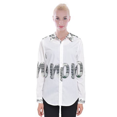 Word Money Million Dollar Womens Long Sleeve Shirt by Sapixe