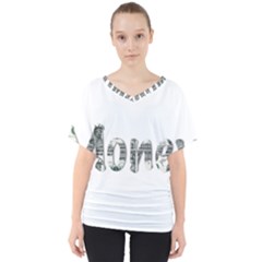 Word Money Million Dollar V-neck Dolman Drape Top by Sapixe