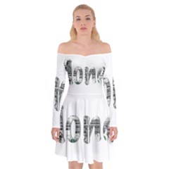 Word Money Million Dollar Off Shoulder Skater Dress by Sapixe