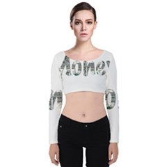 Word Money Million Dollar Velvet Crop Top by Sapixe