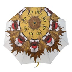 Lion Animal Roar Lion S Mane Comic Folding Umbrellas by Sapixe