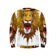 Lion Animal Roar Lion S Mane Comic Kids  Sweatshirt by Sapixe