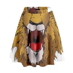 Lion Animal Roar Lion S Mane Comic High Waist Skirt by Sapixe