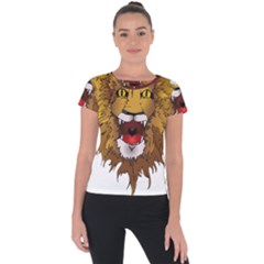 Lion Animal Roar Lion S Mane Comic Short Sleeve Sports Top  by Sapixe