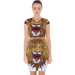 Lion Animal Roar Lion S Mane Comic Capsleeve Drawstring Dress  by Sapixe