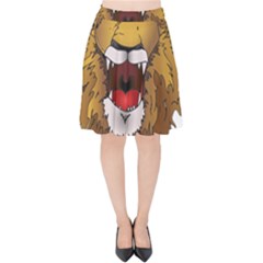 Lion Animal Roar Lion S Mane Comic Velvet High Waist Skirt by Sapixe