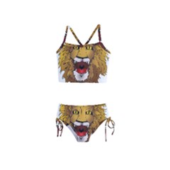 Lion Animal Roar Lion S Mane Comic Girls  Tankini Swimsuit