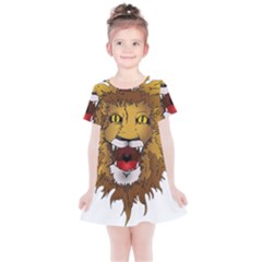 Lion Animal Roar Lion S Mane Comic Kids  Simple Cotton Dress