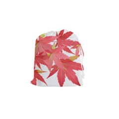 Leaves Maple Branch Autumn Fall Drawstring Pouches (small)  by Sapixe