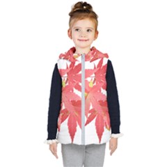 Leaves Maple Branch Autumn Fall Kid s Hooded Puffer Vest by Sapixe